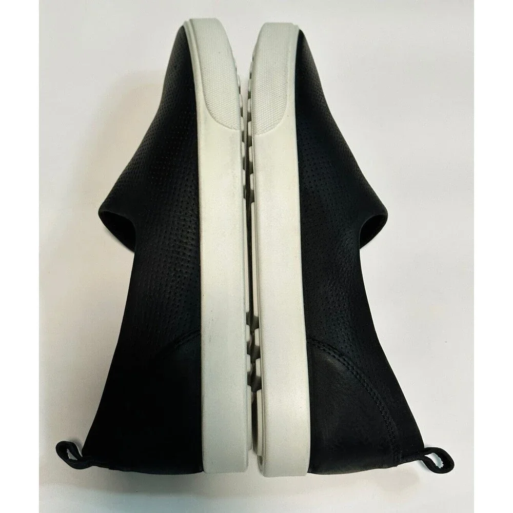 Women's ECCO Gillian Slip On Black Leather Comfort Shoes Sz 10/41 Flat Loafers - Picture 6 of 10
